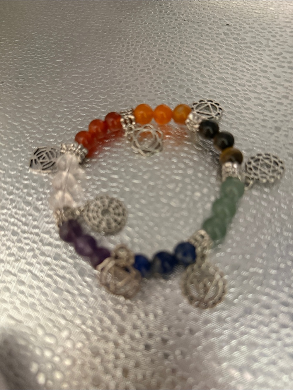 7 Chakra newcgemstone stretchy bracelet